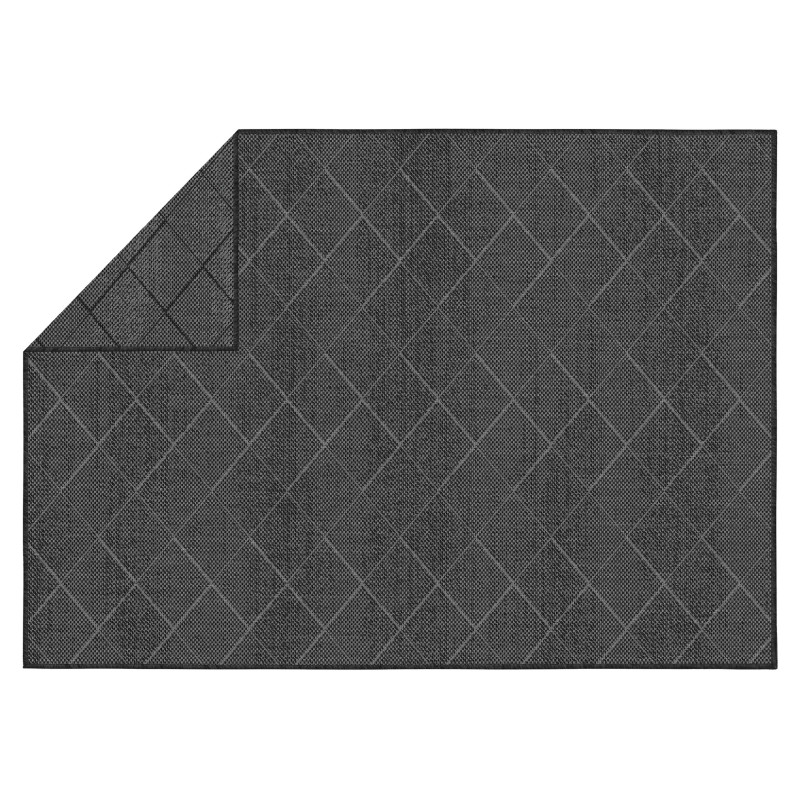 Tapis d'extérieur rectangulaire réversible en polypropylène