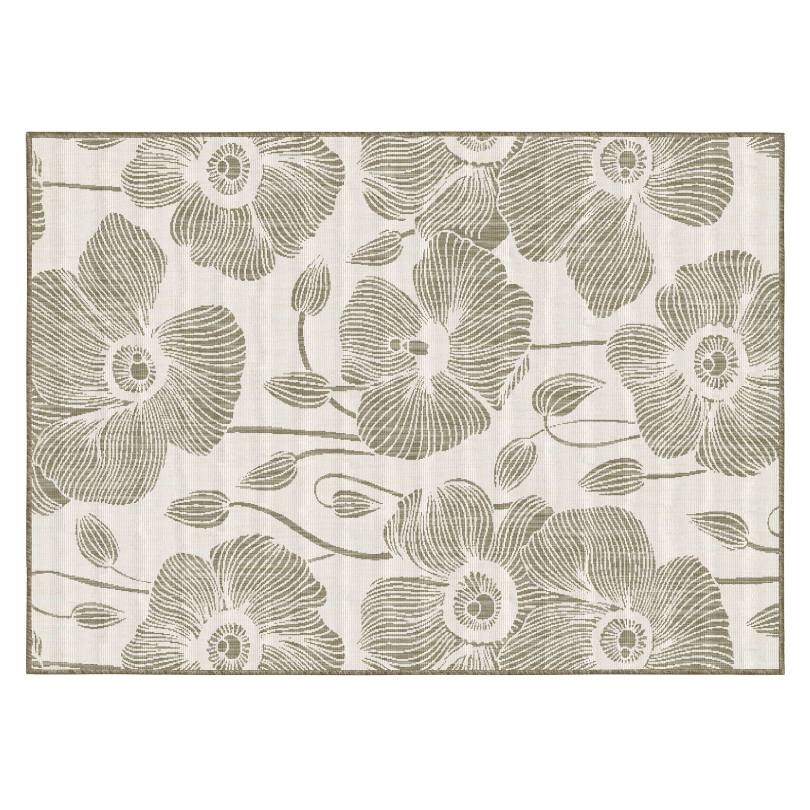 Tapis d'extérieur rectangulaire réversible en polypropylène