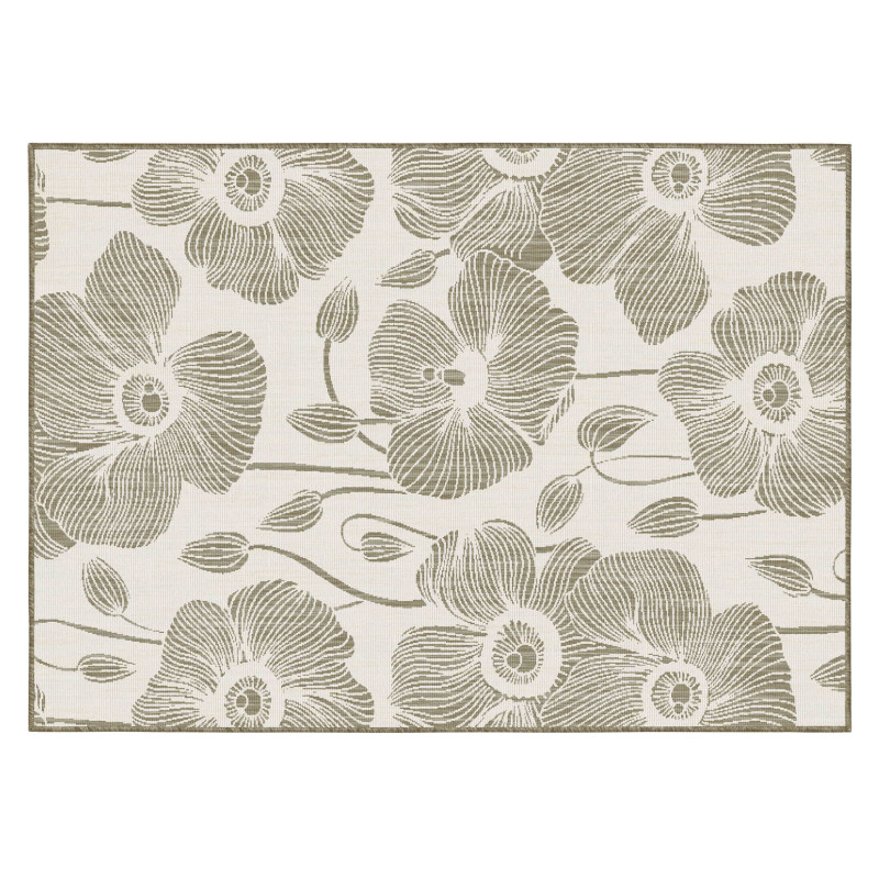 Tapis d'extérieur rectangulaire réversible en polypropylène