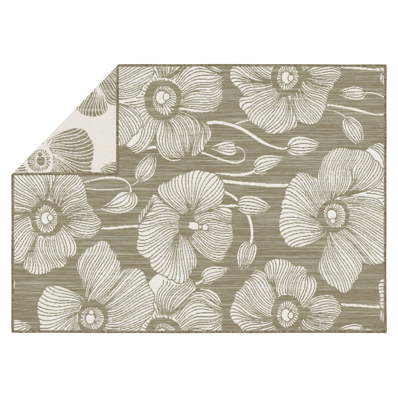 Tapis d'extérieur rectangulaire réversible en polypropylène