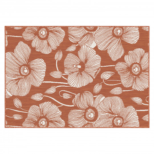 Tapis d'extérieur rectangulaire réversible en polypropylène