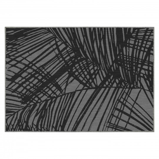 Tapis extérieur motif floral réversible rectangulaire | Oviala