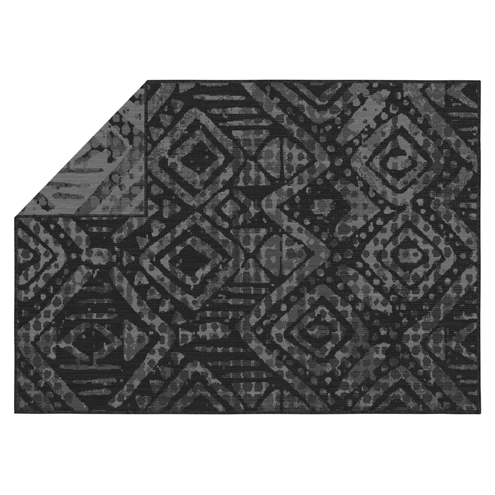 Tapis d'extérieur rectangulaire réversible en polypropylène