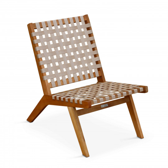 Fauteuil relax en bois d'eucalyptus