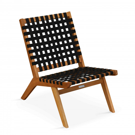 Fauteuil relax en bois d'eucalyptus FSC® | Oviala
