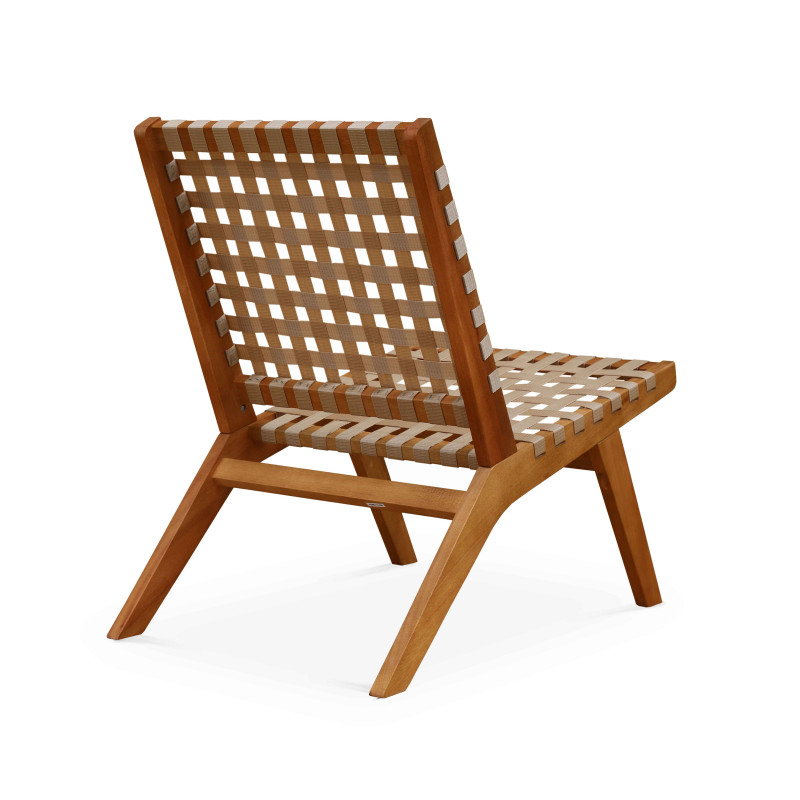 Lot de 2 fauteuils relax en bois d'eucalyptus