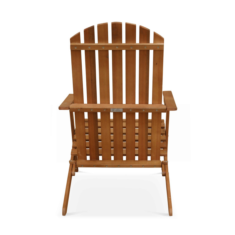 Fauteuil relax pliant inclinable 3 positions en bois d'eucalyptus (3/5)