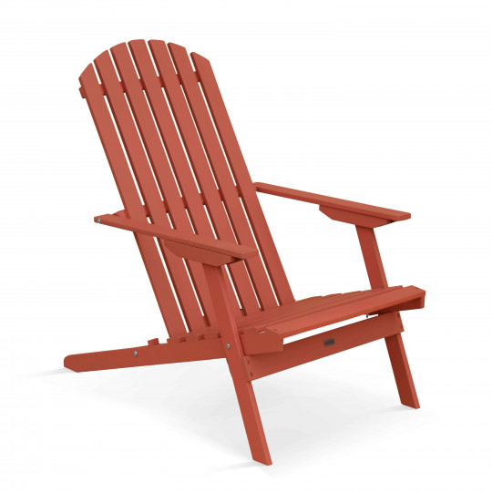 Fauteuil relax pliant inclinable 3 positions en bois d'eucalyptus