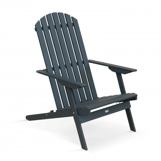 Fauteuil relax pliant inclinable 3 positions en bois d'eucalyptus