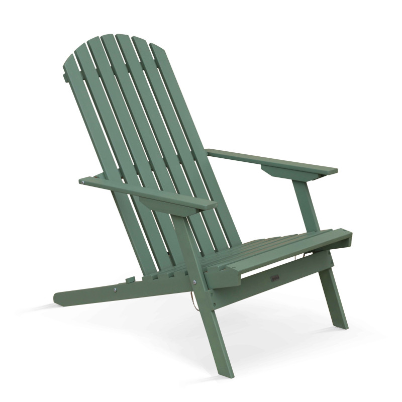 Fauteuil relax pliant inclinable 3 positions en bois d'eucalyptus