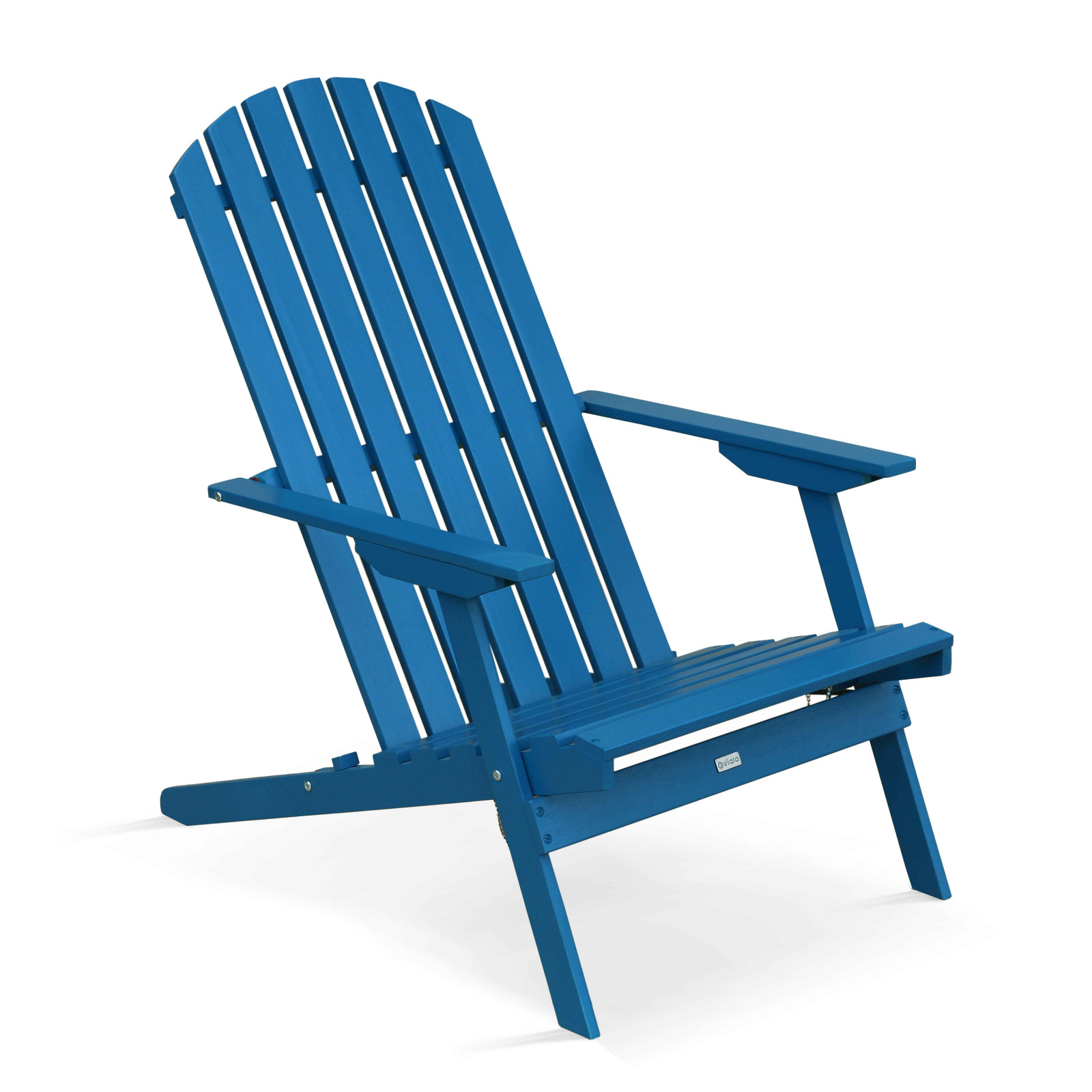 Lot de 2 fauteuils relax pliant inclinable 3 positions en bois d'eucalyptus