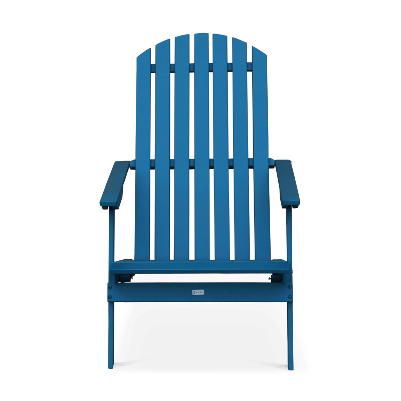 Lot de 2 fauteuils relax pliant inclinable 3 positions en bois d'eucalyptus (2/6)