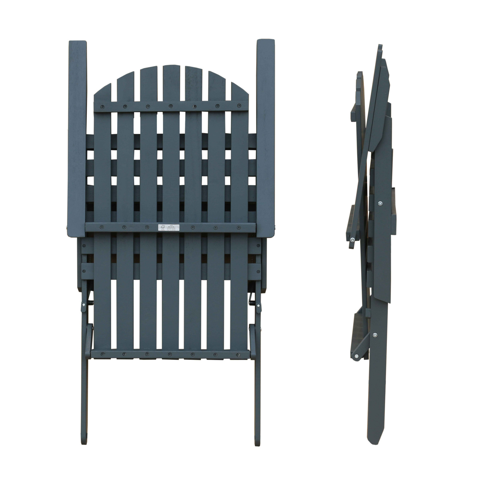 Lot de 2 fauteuils relax pliant inclinable 3 positions en bois d'eucalyptus