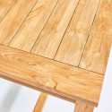 Table et 4 tabourets de bar en teck recyclé massif