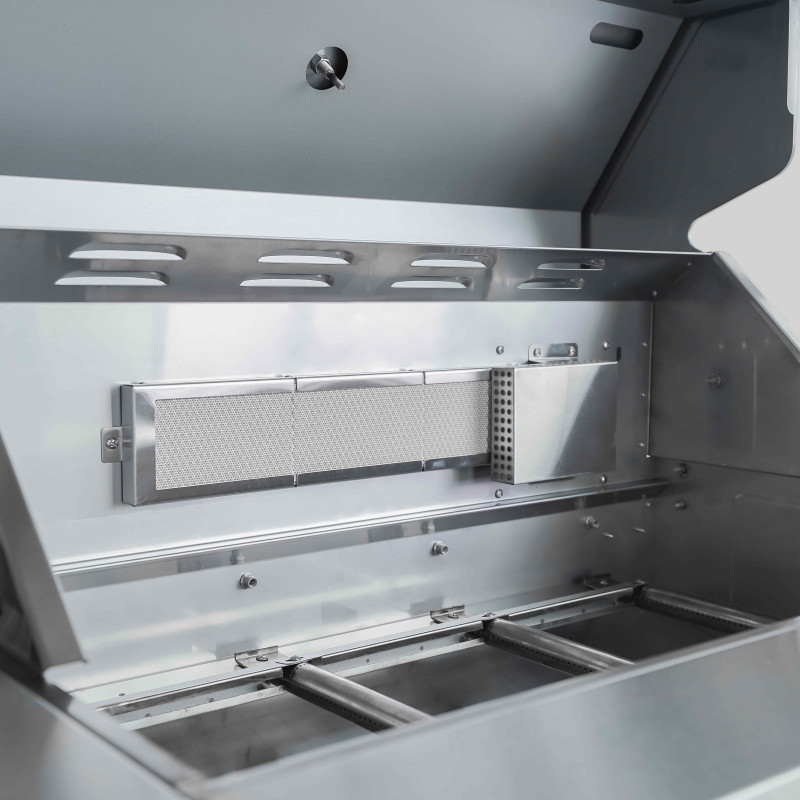 Meuble acier Barbecue gaz 4 + 1 brûleurs pour cuisine extérieure