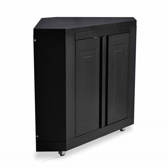 Meuble de rangement d'angle en acier pour cuisine extérieure