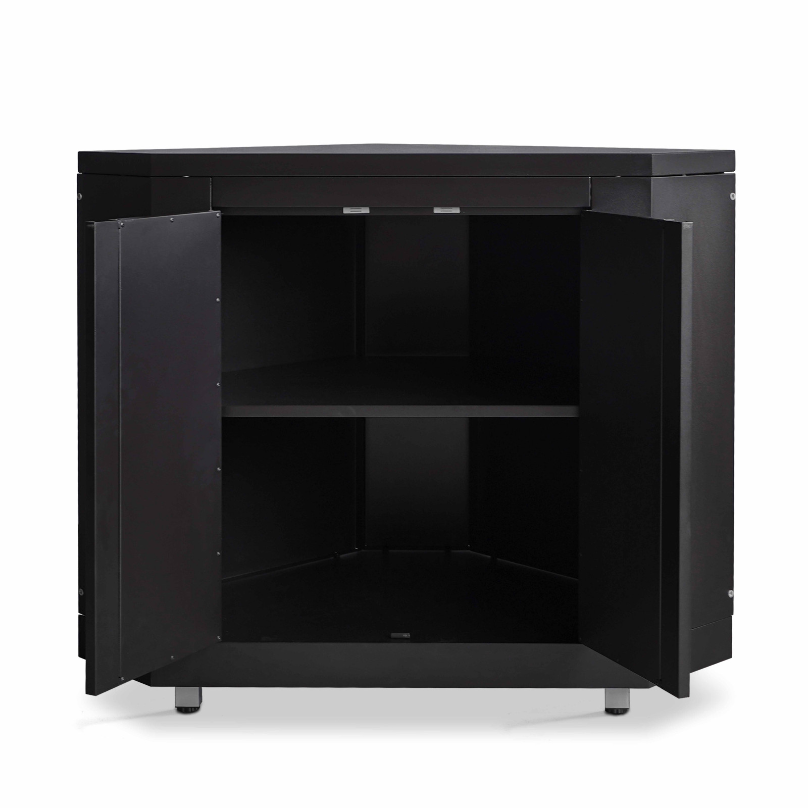 Meuble de rangement d'angle en acier pour cuisine extérieure