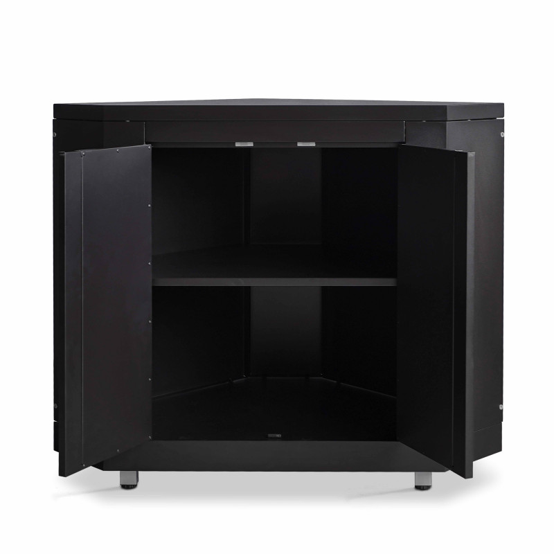 Meuble de rangement d'angle en acier pour cuisine extérieure
