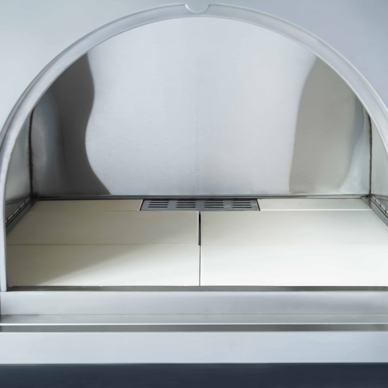 Meuble acier four à pizza pour cuisine extérieure