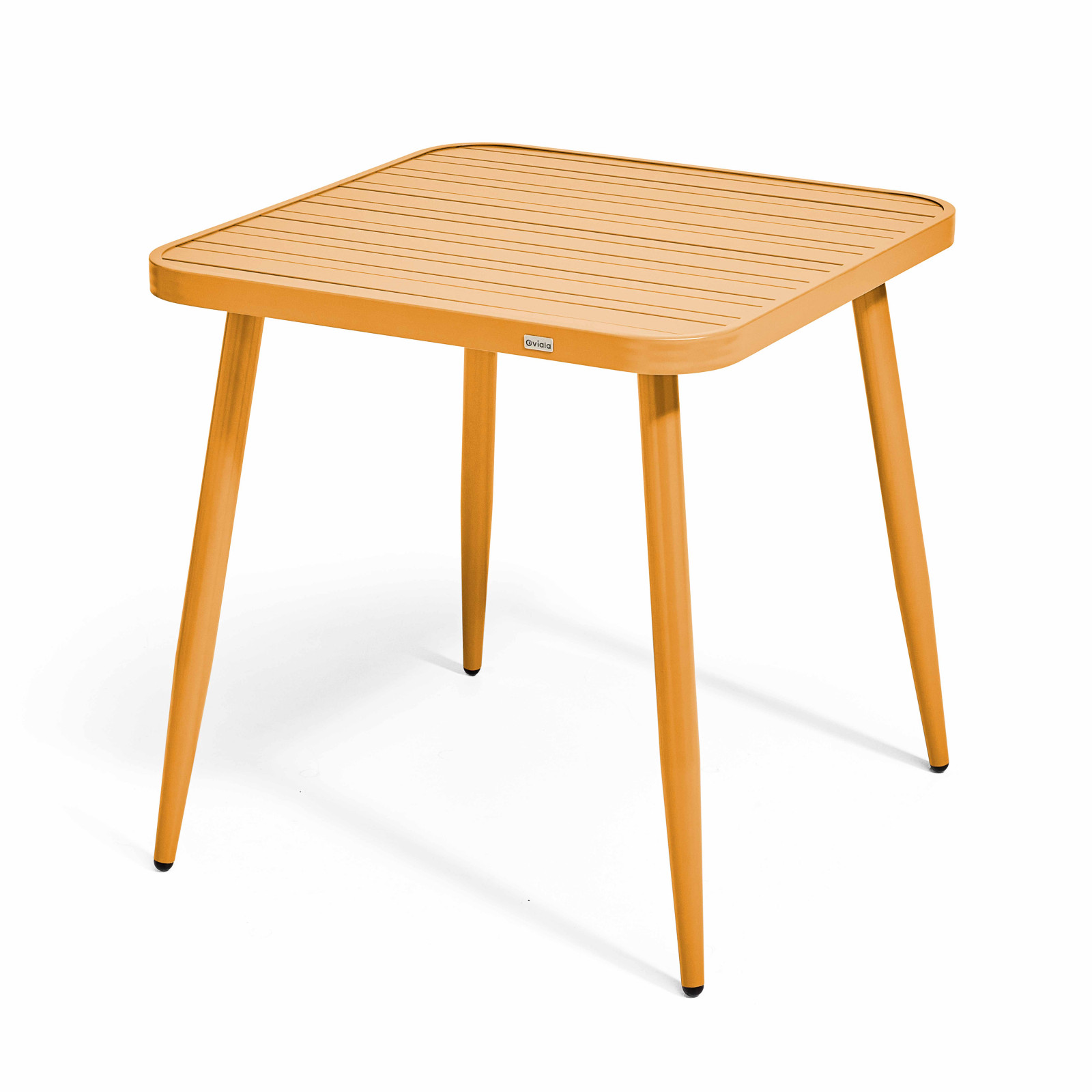 Table de jardin carrée 75 x 75 cm et 2 chaises avec accoudoirs en aluminium