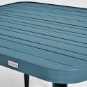 Table de jardin carrée 75 x 75 cm et 2 chaises avec accoudoirs en aluminium