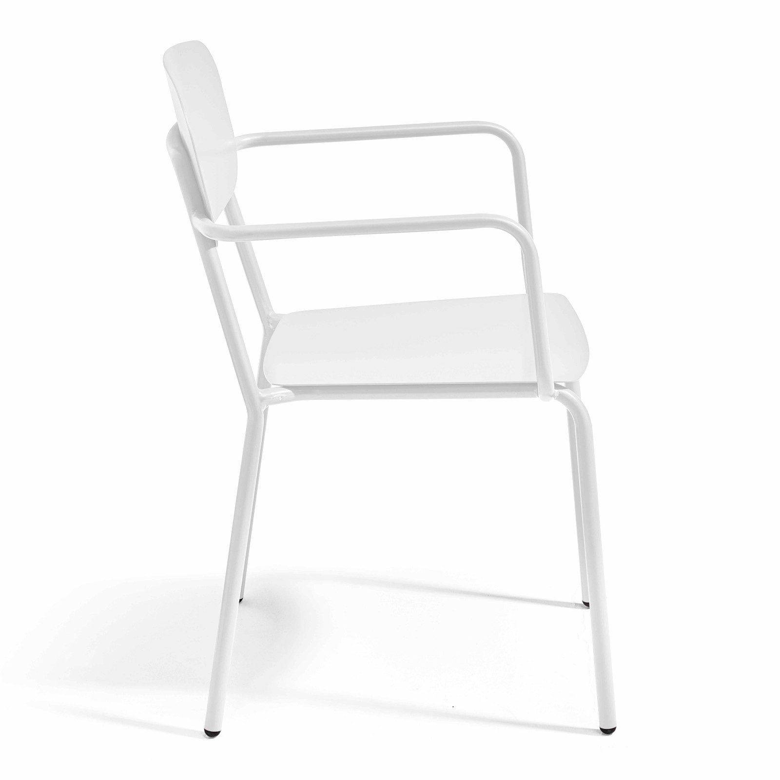 Table de jardin carrée 75 x 75 cm et 2 chaises avec accoudoirs en aluminium