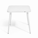 Table de jardin carré 75 x 75 cm et 4 chaises avec accoudoirs en aluminium