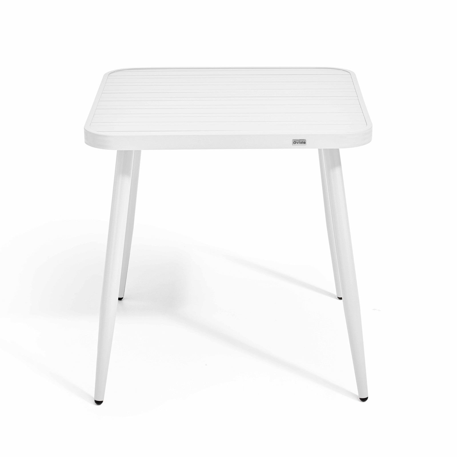 Table de jardin carré 75 x 75 cm et 4 chaises avec accoudoirs en aluminium