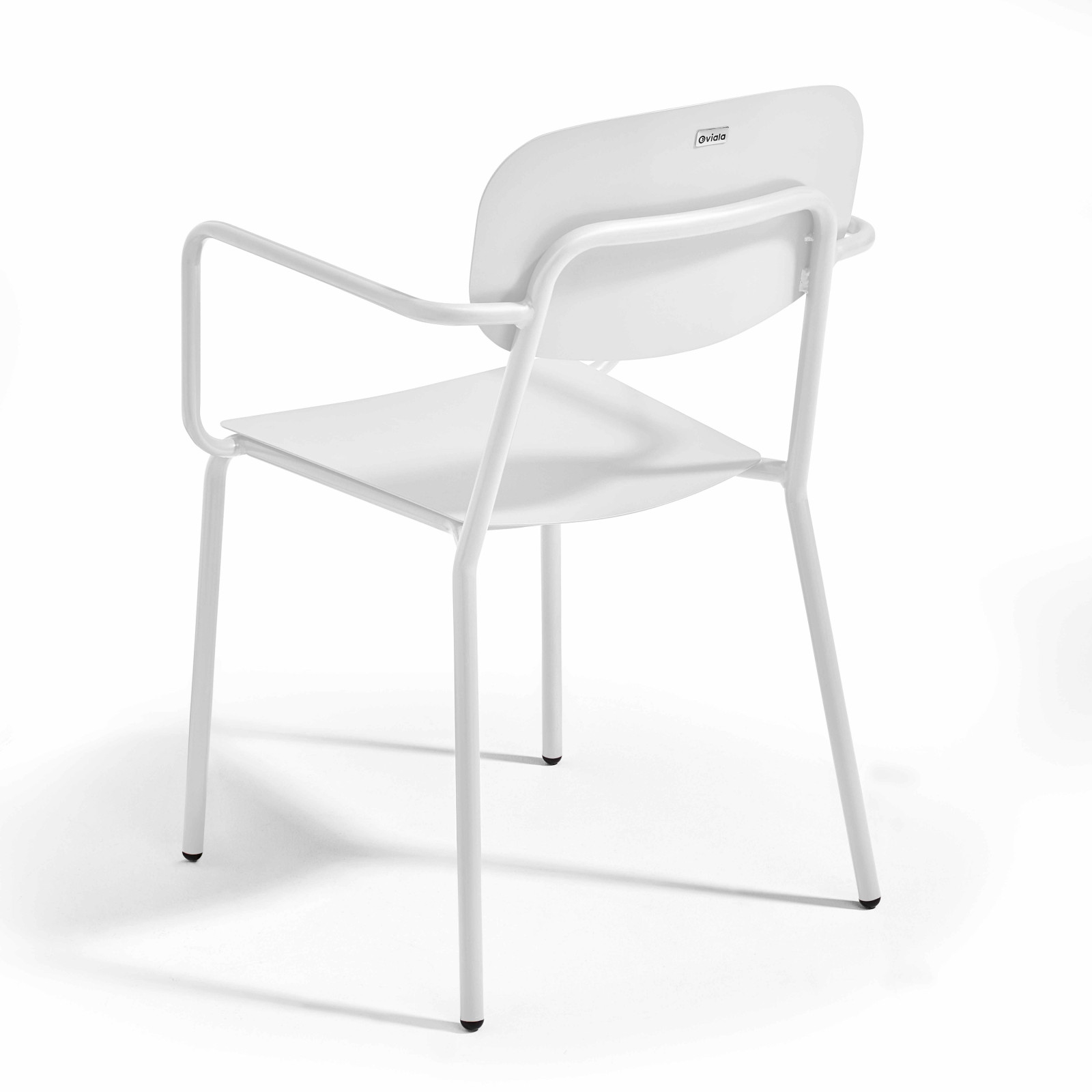 Table de jardin carré 75 x 75 cm et 4 chaises avec accoudoirs en aluminium