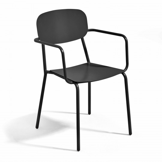 Chaise de jardin en aluminium avec accoudoirs