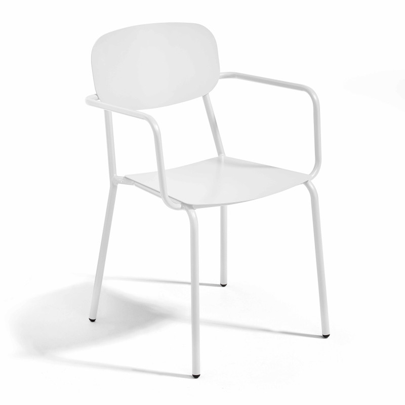 Chaise de jardin en aluminium avec accoudoirs