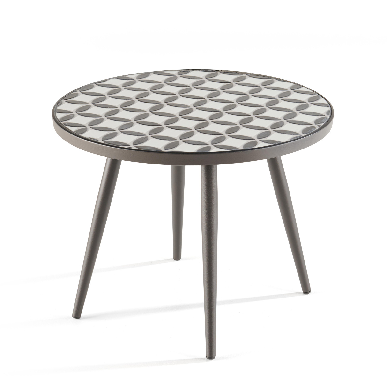 Table basse ronde motif MOSAIC en céramique