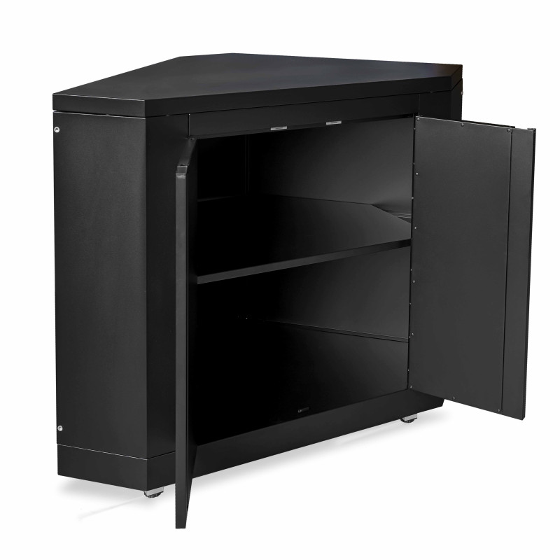 Cuisine d’extérieur d'angle en acier 7 éléments dont 3 modules de cuisson et évier