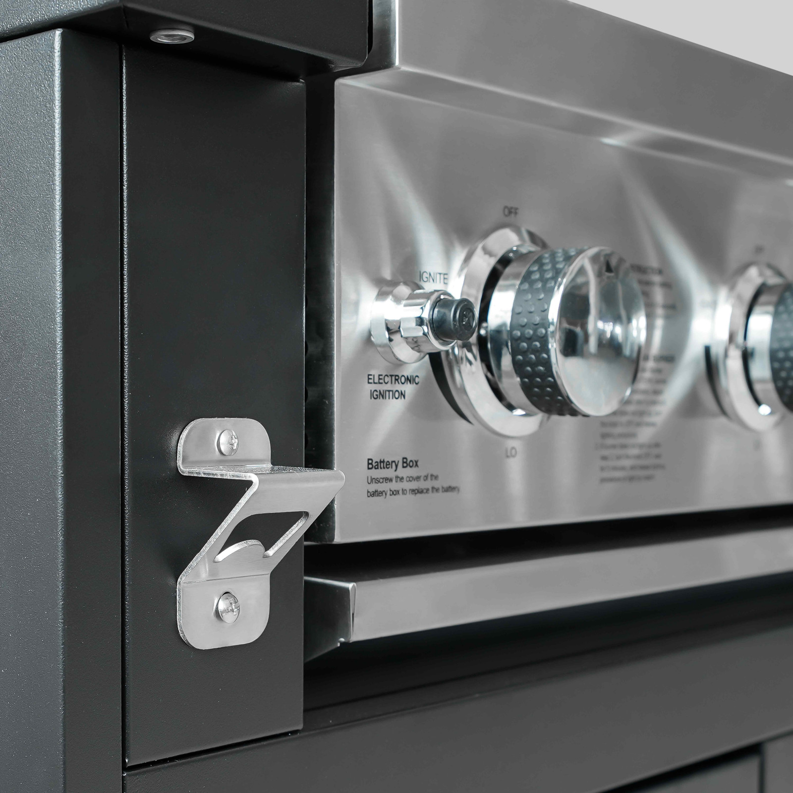 Cuisine d’extérieur angle 4 éléments avec évier et module cuisson barbecue