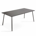Table de jardin rectangulaire 180 x 90 et 8 chaises bistrot en métal