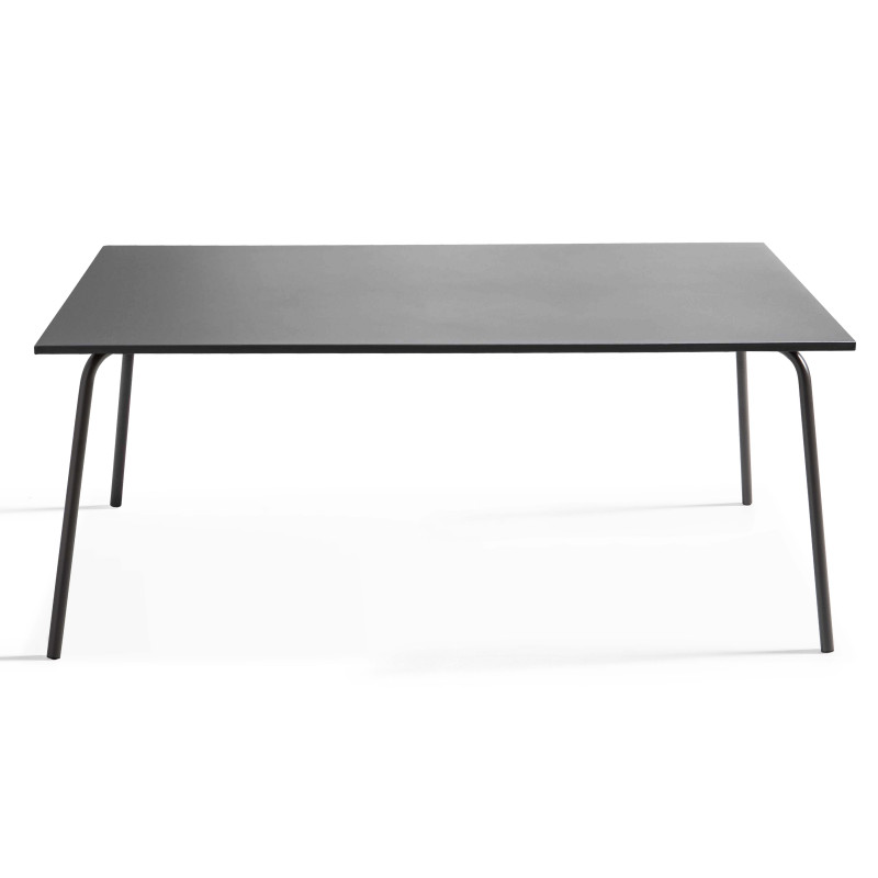 Table de jardin rectangulaire 180 x 90 et 8 chaises bistrot en métal