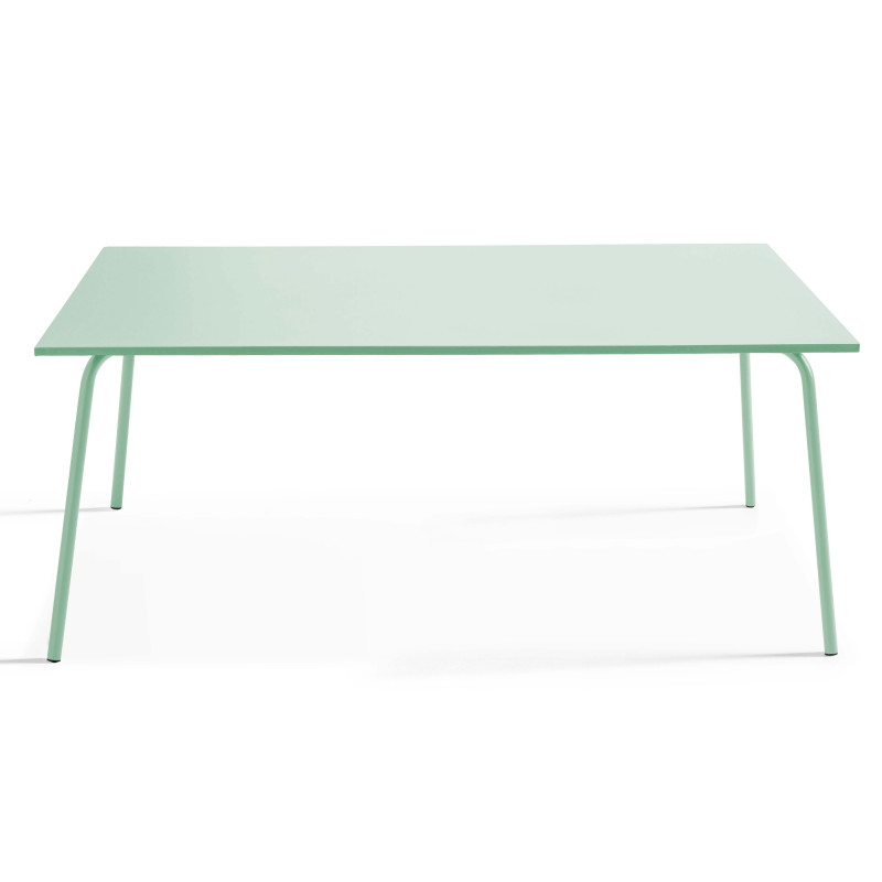 Table de jardin rectangulaire 180 x 90 et 8 chaises bistrot en métal
