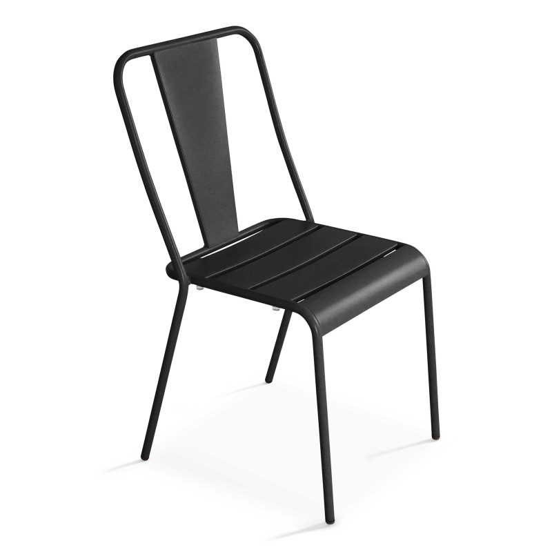 Table de jardin rectangulaire 180 x 90 et 8 chaises bistrot en métal