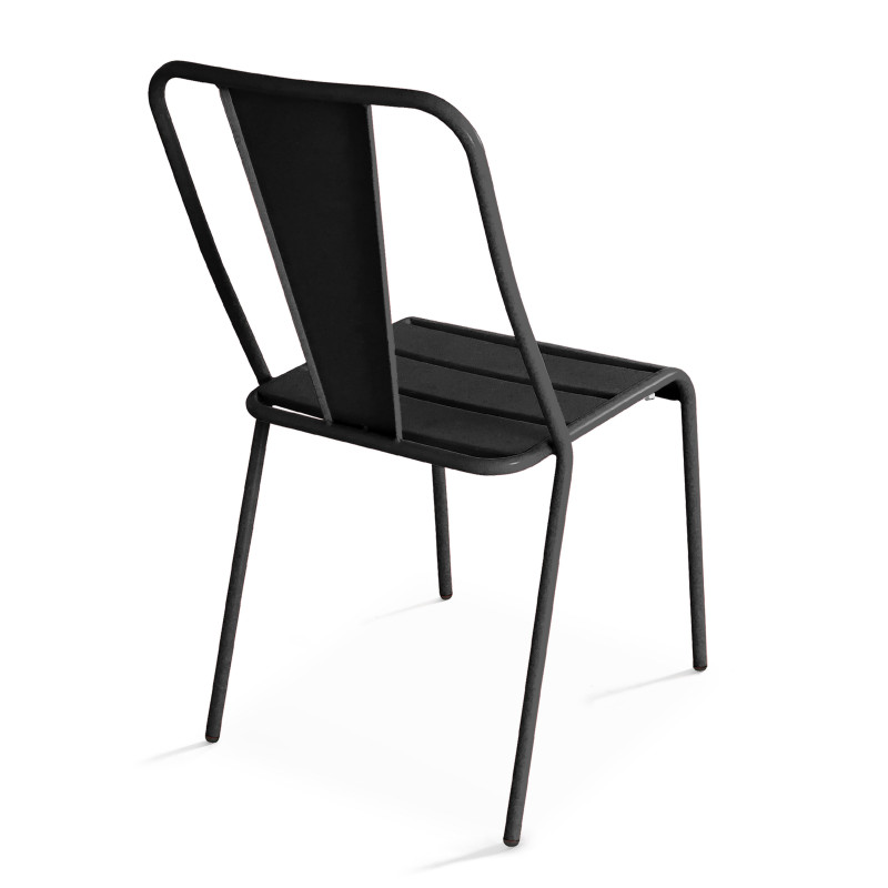 Table de jardin rectangulaire 180 x 90 et 8 chaises bistrot en métal