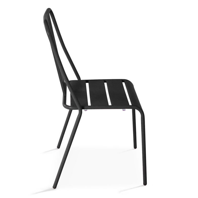 Table de jardin rectangulaire 180 x 90 et 8 chaises bistrot en métal