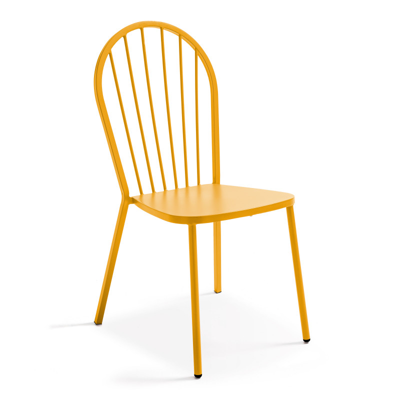 Table de jardin rectangulaire 180 x 90cm et 8 chaises bistrot en métal (4/7)