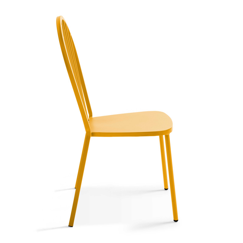 Table de jardin rectangulaire 180 x 90cm et 8 chaises bistrot en métal (6/7)