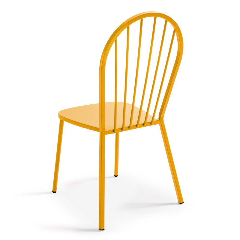 Table de jardin rectangulaire 180 x 90cm et 8 chaises bistrot en métal (5/7)