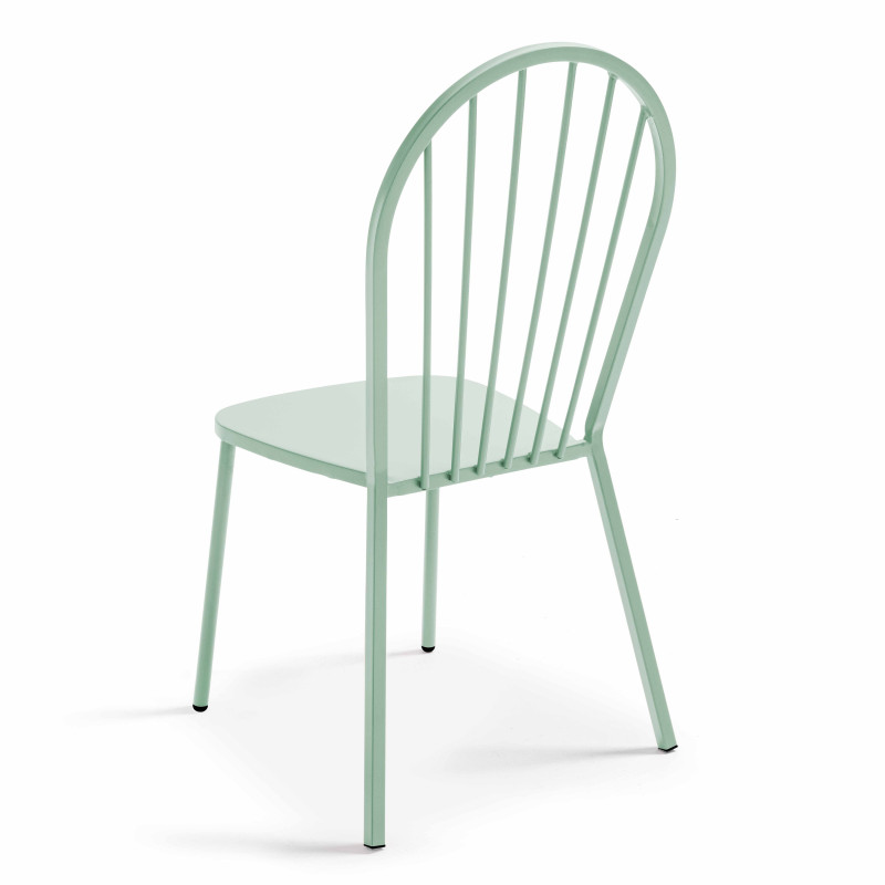 Table de jardin carrée 70 x 70 cm et 2 chaises en métal