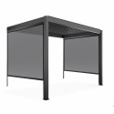 Pergola bioclimatique adossée 3x3m en aluminium avec 1, 2 ou 3 stores