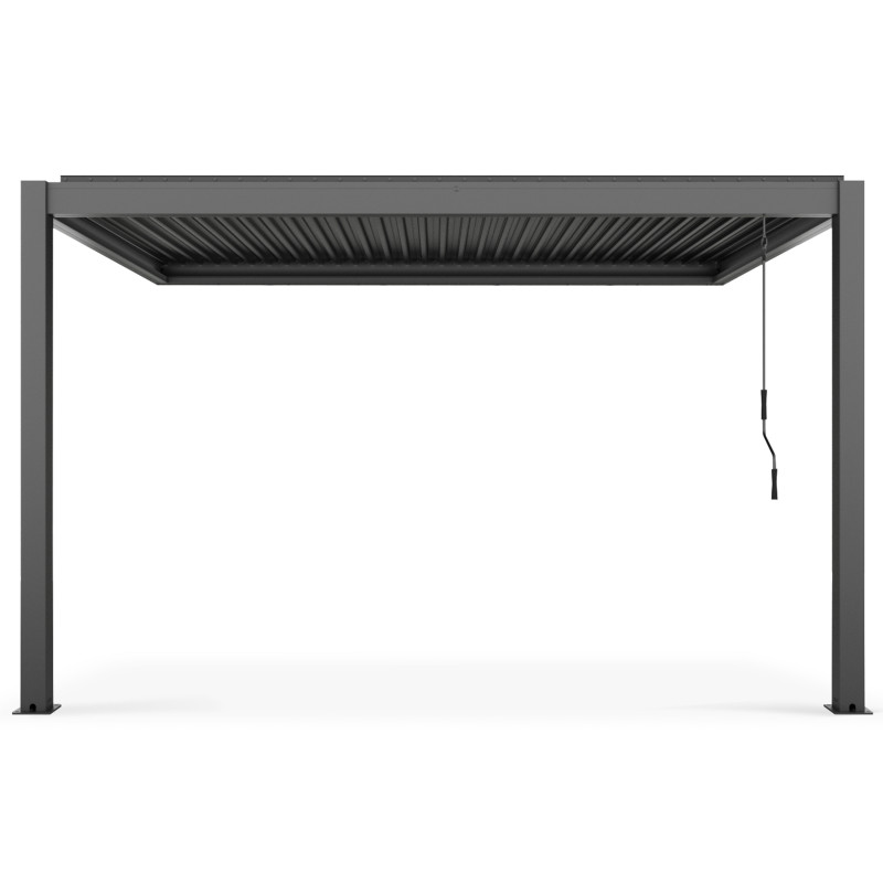 Pergola bioclimatique adossée 3x4m en aluminium avec 1, 2 ou 3 stores