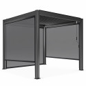 Pergola bioclimatique autoportée 3x3m en aluminium avec 1, 2 ou 3 stores