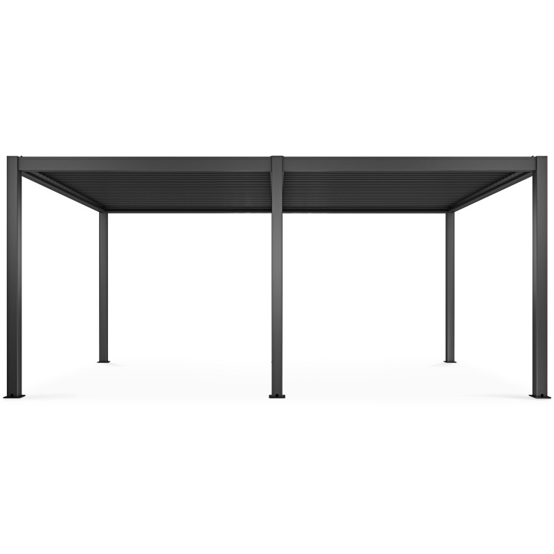 Pergola bioclimatique 3x6m autoportée en aluminium avec 2 ou 4 stores