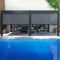 Pergola bioclimatique 3x6m autoportée en aluminium avec 2 ou 4 stores