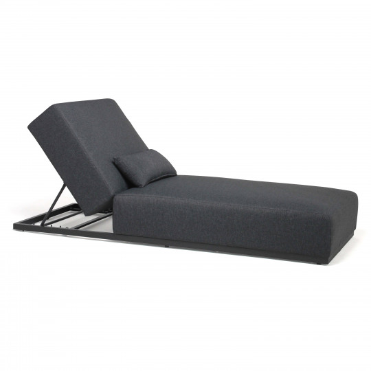 Bain de soleil aluminium inclinable 5 positions avec coussin | Oviala